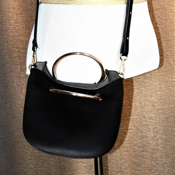 T-Shirt & Jeans Ring Handle Satchel in Black - Picture 3 of 7